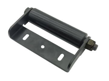 Sliding Gate Black Guiding Nylon Roller 150mm x 40mm dia. With External Side Mounting Bracket with Fixing holes