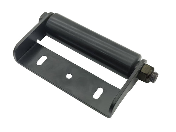 Sliding Gate Black Guiding Nylon Roller 150mm x 40mm dia. With External Side Mounting Bracket with Fixing holes