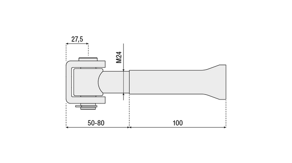 Swing Gate Adjustable Steel Weld-on Hinge With Socket To Cement M24