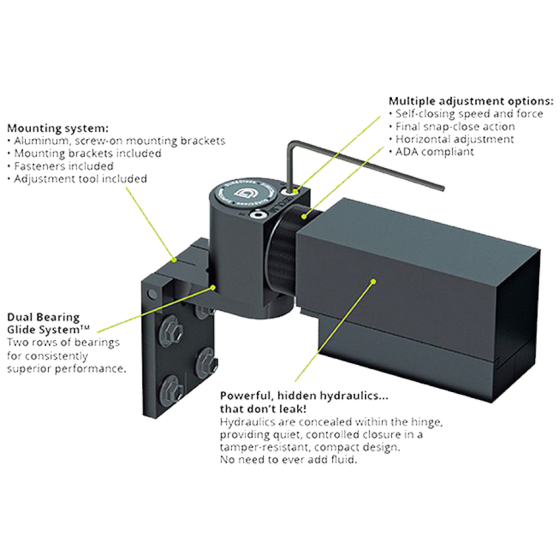 D&D TECH SURECLOSE EASY GATE CLOSER - ALUMINIUM BRKT