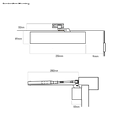 LOCKWOOD DOOR CLOSER SIZE 2-6 STD ARM BACKCHECK - CLIP ON COVER SILVER-8