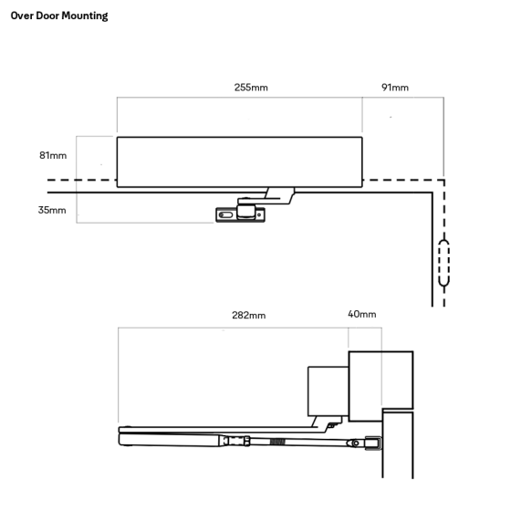 LOCKWOOD DOOR CLOSER SIZE 2-6 STD ARM BACKCHECK - CLIP ON COVER SILVER