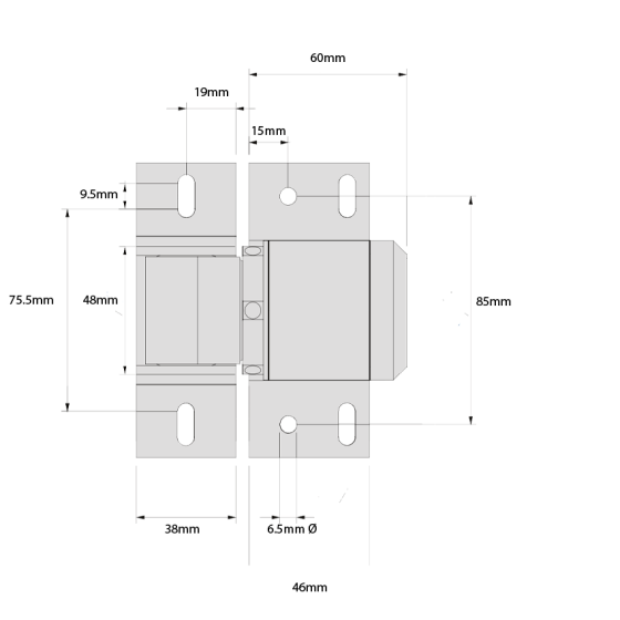 D&D TECH SURECLOSE READYFIT HINGE ONLY WELD-ON RF SM S