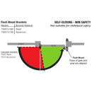 DD TECH SURECLOSE FLUSH MNT HYDRAULIC HINGE CLOSER SCREW-ON 57 AT90-9