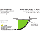 DD TECH SURECLOSE FLUSH MNT SAFETY HYDRAULIC HINGE CLOSER SCREW-ON 57SF AT90-9