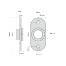 DD TECH SURECLOSE CENTRE MNT OVAL POST BRKT - For SCREW ON Hinges-4