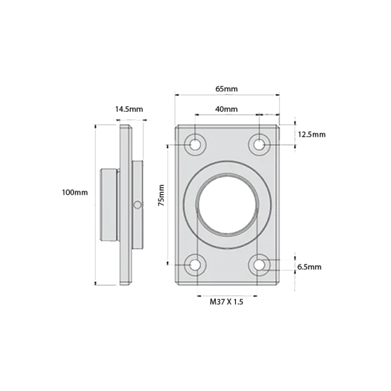 DD TECH SURECLOSE CENTRE MNT RECT POST BRKT - For SCREW ON Hinges