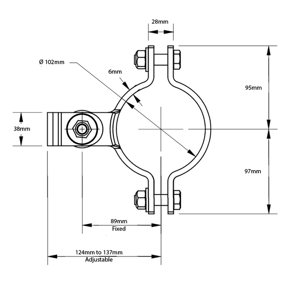 DD TECH SHUTIT BADASS ROUND BOLT-ON HINGE