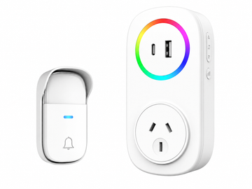 ENTREX Plug-In Wireless Door Bell – Battery-Free Kinetic Transmitter