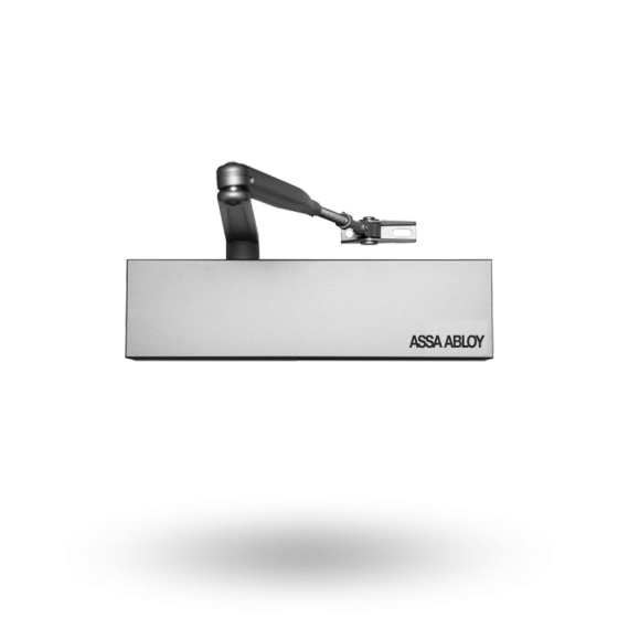 DOOR CLOSER SIZE 1-4 STD ARM BACKCHECK DELAYED ACTION SILVER