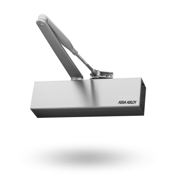 DOOR CLOSER SIZE 1-4 STD ARM BACKCHECK DELAYED ACTION SILVER