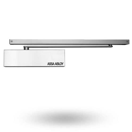 DOOR CLOSER SIZE 2-6 SLIDE RAIL BACKCHECK DELAYED ACTION SILVER