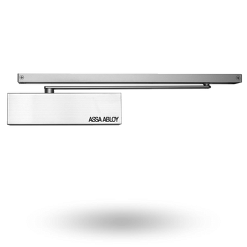 DOOR CLOSER SIZE 2-6 SLIDE RAIL BACKCHECK DELAYED ACTION SILVER