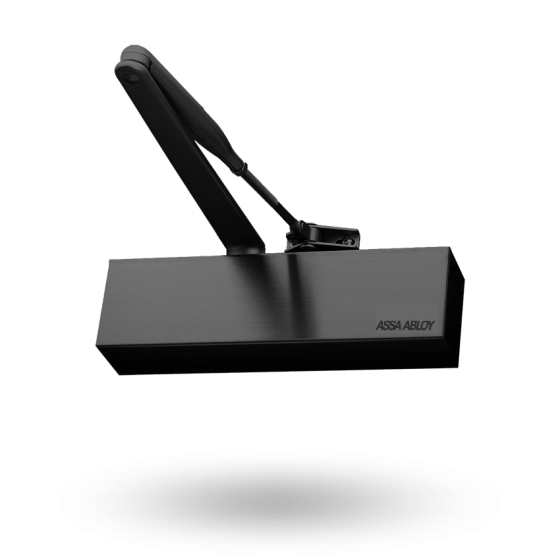 ASSA ABLOY DOOR CLOSER SIZE 2-6 STD ARM BACKCHECK DELAYED ACTION BLACK