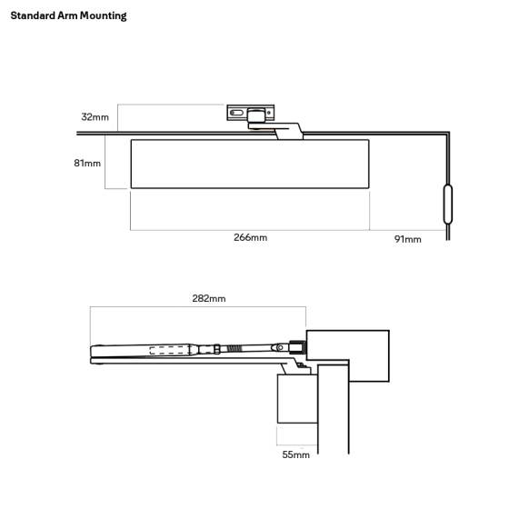 DOOR CLOSER SIZE 2-6 STD ARM BACKCHECK DELAYED ACTION SILVER