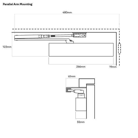 DOOR CLOSER SIZE 2-6 STD ARM BACKCHECK DELAYED ACTION SILVER