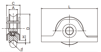 120mm Internal Bracket Sliding Gate Wheel for 20mm U Groove Tracks