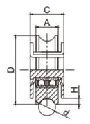 120mm Double Bearing Internal Bracket Sliding Gate Wheel for 20mm U Groove Tracks-2