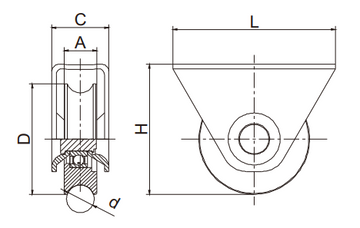 48mm External Bracket Sliding Gate Wheel for 16mm U Groove Tracks