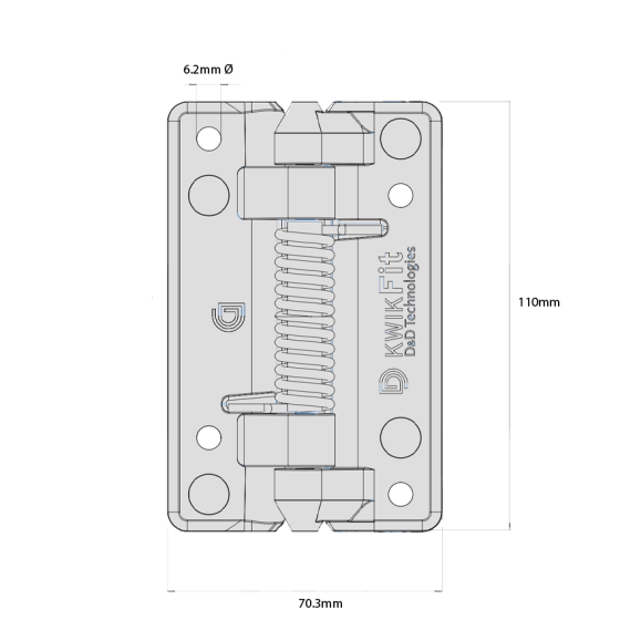 D&D TECH KWIKFIT POLYMER GENERAL PURPOSE SELF-CLOSING HINGE