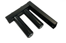 L Bracket Powder Coated Black For Guiding Rollers with NL40x150 Nylon Roller-1