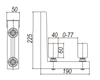 L Bracket Powder Coated Black For Guiding Rollers with NL40x60 Nylon Roller