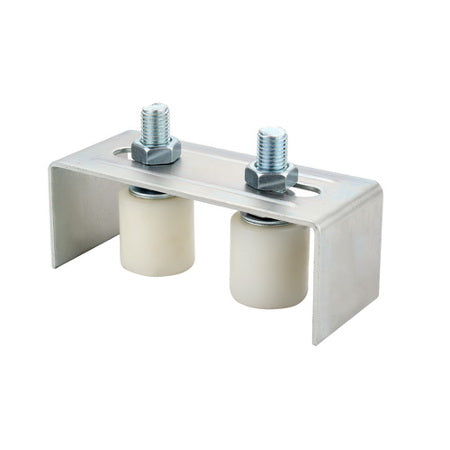 Set of 2 x 30*40mm White Nylon Rollers with Steel Galvanized Guide Bracket