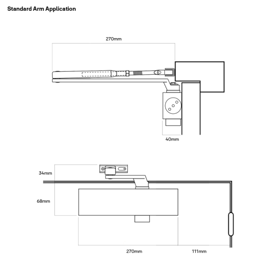 LW HYDRAULIC DOOR CLOSER SILVER