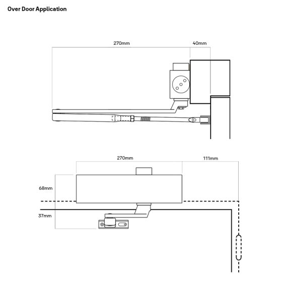 LW HYDRAULIC DOOR CLOSER SILVER