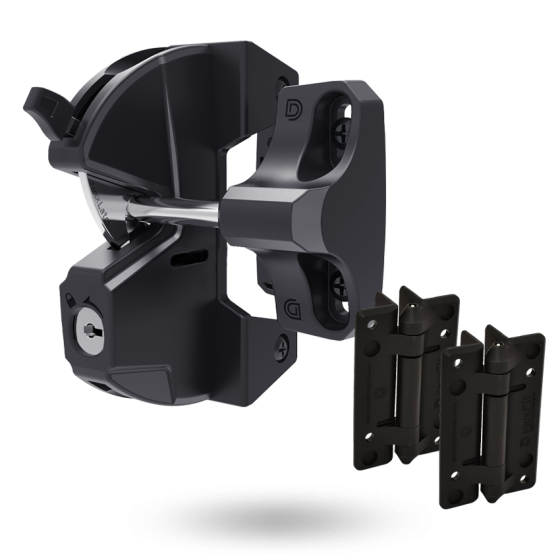 DD TECH LOKKLATCH SERIES 3 LATCH WITH KWIKFIT HINGES BLACK