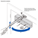 DOOR CLOSER SIZE 1-4 STD ARM BACKCHECK DELAYED ACTION SILVER-6