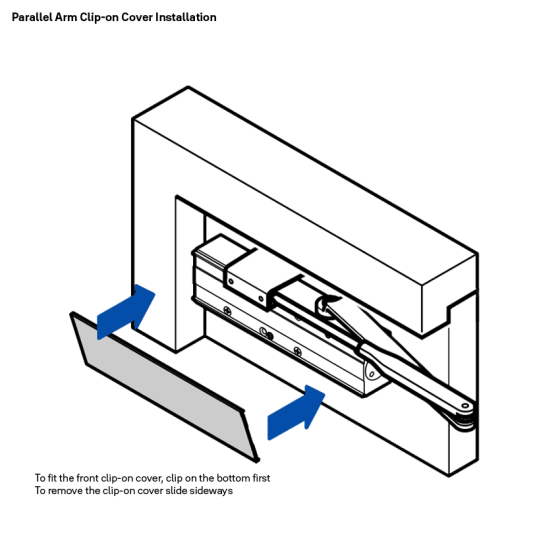 LOCKWOOD DOOR CLOSER SIZE 2-6 STD ARM BACKCHECK - CLIP ON COVER SILVER