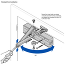 DOOR CLOSER SIZE 2-4 STD ARM BACKCHECK - CLIP ON COVER SILVER-5
