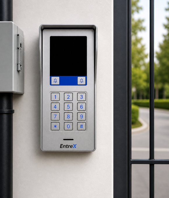ENTREX 2-Wired Mechanical Keypad Video Intercom (Silver) with App Control