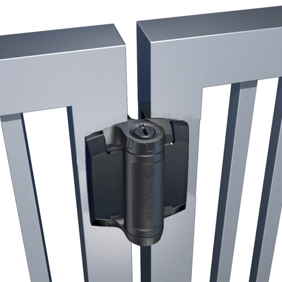 D&D TECH TRUCLOSE TCHD1A HVY DUTY HINGE - 2 ALIGN LEG BLK TRIM