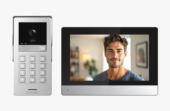 ENTREX 2-Wired Mechanical Keypad Video Intercom (Silver) with App Control