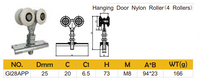Hanging Door Nylon Roller (Small)