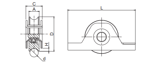80mm Internal Bracket Sliding Gate Wheel for 16mm U Groove Tracks