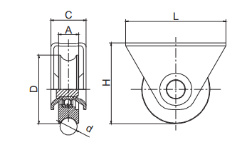 68mm External Bracket Sliding Gate Wheel for 16mm U Groove Tracks