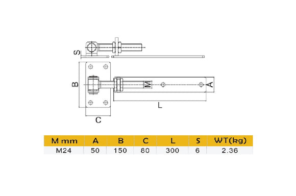 Heavy duty hinge for Wooden swing Gate M24