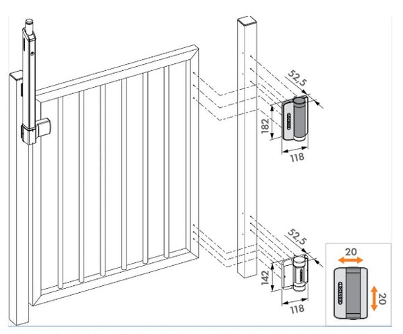 Locinox Caracal 60kg Hydraulic Closer Hinge