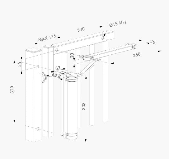 Locinox Lion 75kg/1.1m Hydraulic Gate Closer