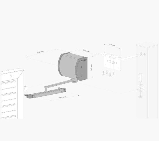 Locinox Panther 150kg/1.5m Hydraulic Gate Closer