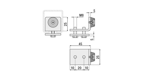 Italian Hanging Door Track Internal Stopper