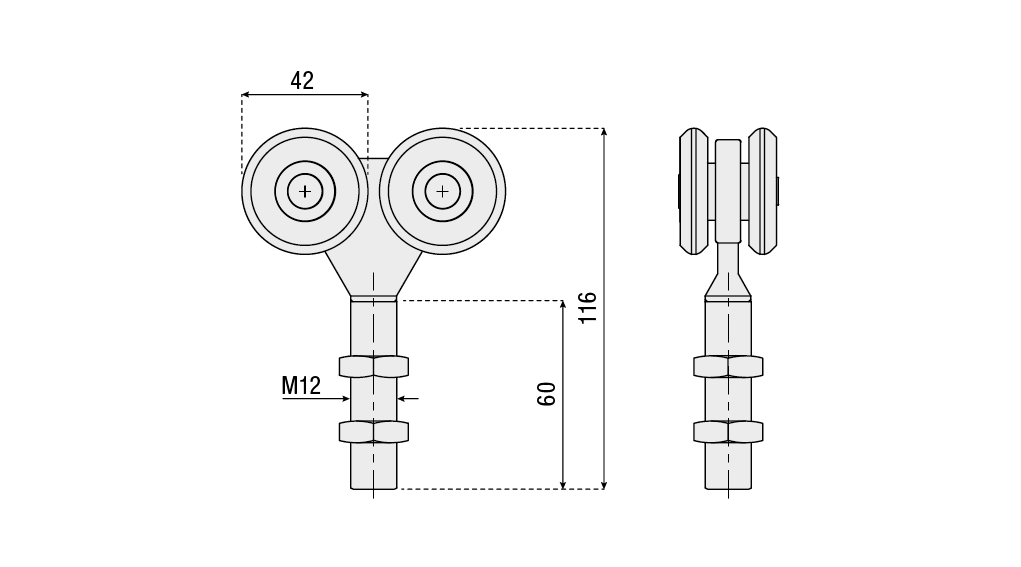 Italian Stainless Steel Hanging Door Roller Carriage
