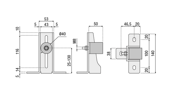 Heavy Duty adjustable Sliding Sliding gates on track  Stopper