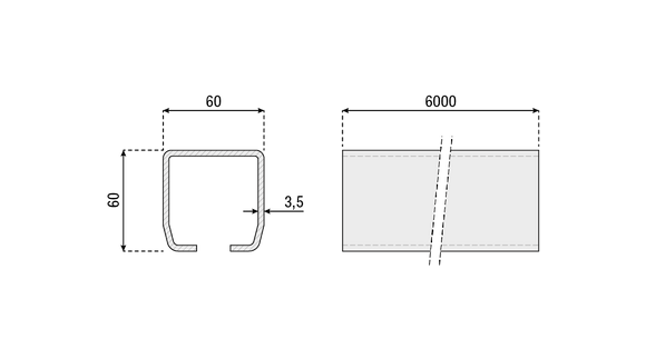 Cantilever Channel (6mL) Galvanised- M