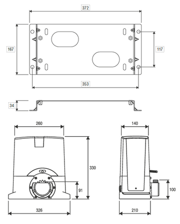 BENINCA BULL5M Sliding Gate Motor - 500KGs 230V AC