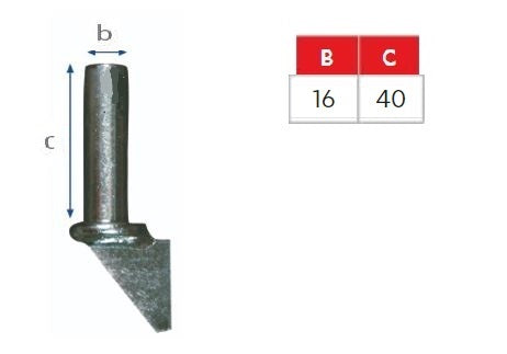 Weld on Gate Gudgeon 16mm