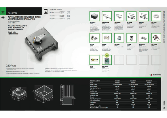 Underground Swing Gate Motor Beninca DU.350N